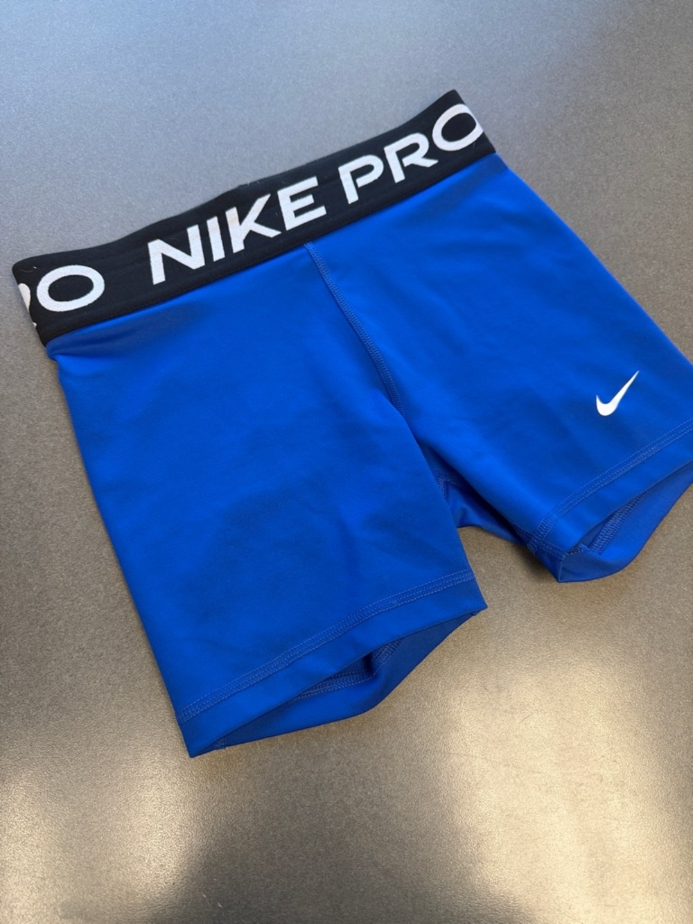 Girls royal Blue Nike Pro Spandex Shorts